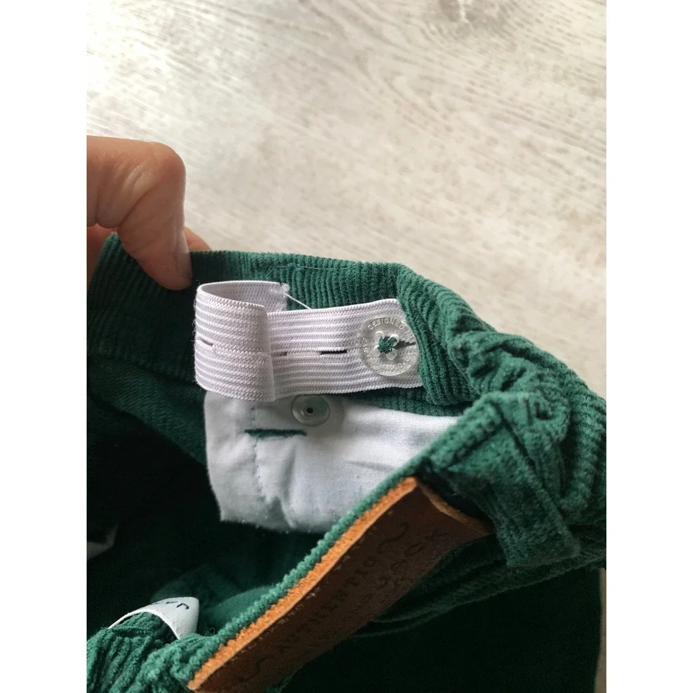 Janie and Jack Kids Green Corduroy Pants Adjustable Waist Size 3 Preppy Classic